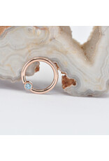 BVLA 16g Fixed Bezel Seam Rings with 2mm Ice Blue Diamond in 14k Rose Gold