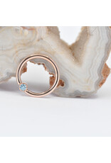BVLA 16g Fixed Bezel Seam Rings with 2mm Ice Blue Diamond in 14k Rose Gold