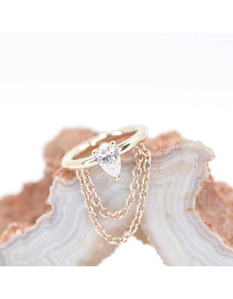 BVLA  16g 3/8" Call me! with CZ 14k Gold Seam Rings by BVLA