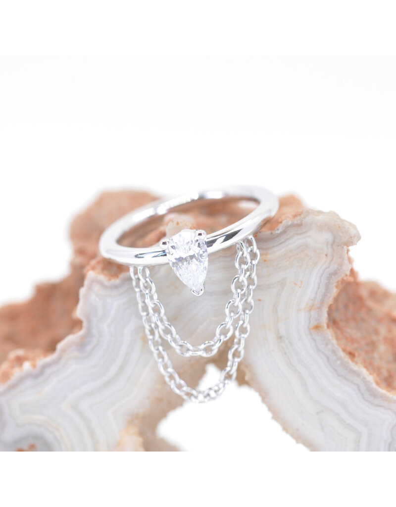 BVLA  16g 3/8" Call me! with CZ 14k Gold Seam Rings by BVLA