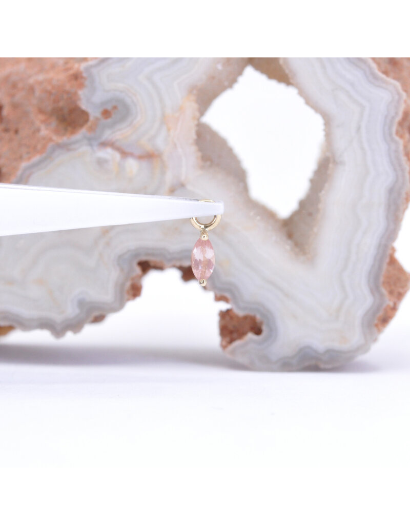 BVLA 4x2mm Marquise V Prong with Faceted Oregon Sunstone Charms in 14k Yellow Gold by BVLA
