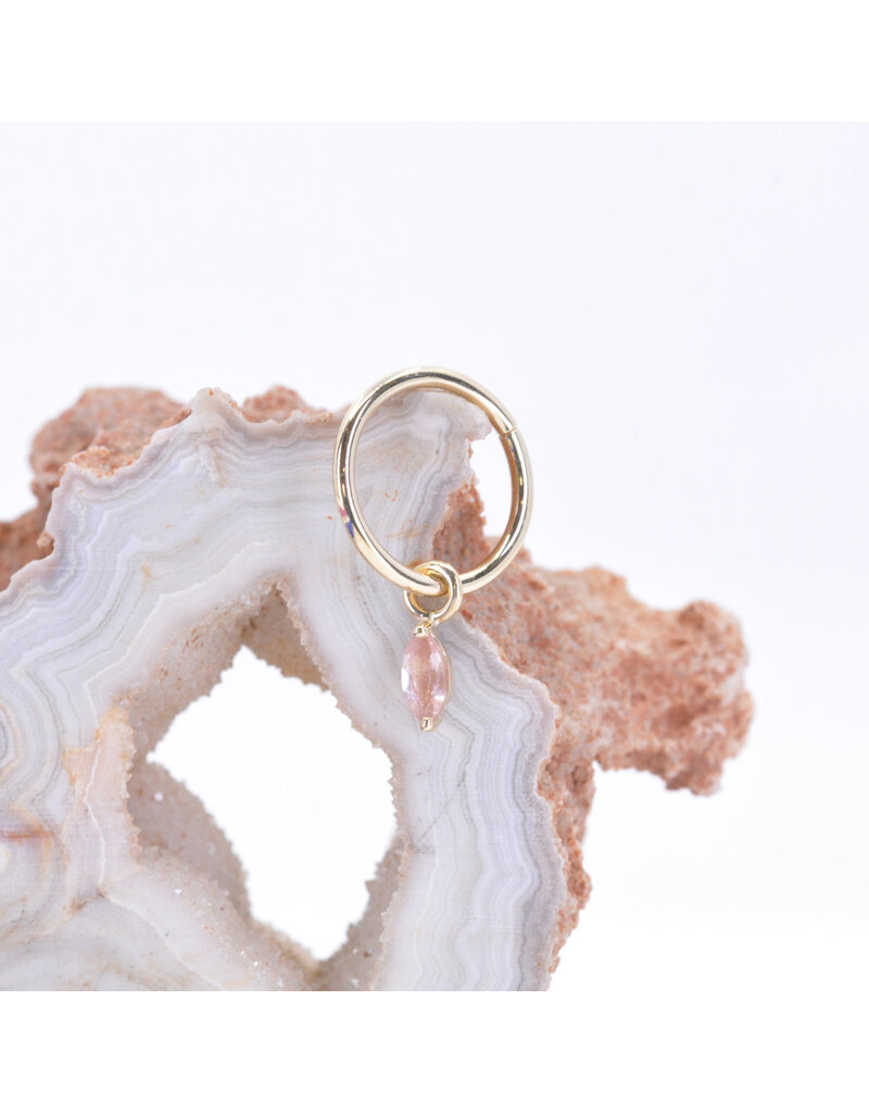 BVLA 4x2mm Marquise V Prong with Faceted Oregon Sunstone Charms in 14k Yellow Gold by BVLA
