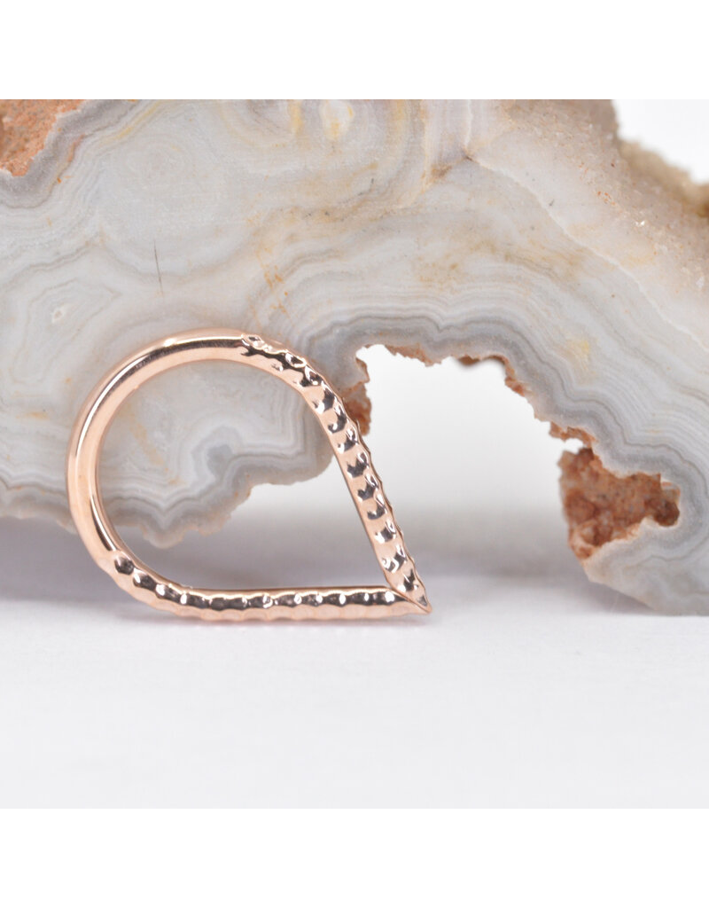 BVLA Hammered Teardrop in 14k Gold 16g 5/16" x 7/16" Seam Rings by BVLA