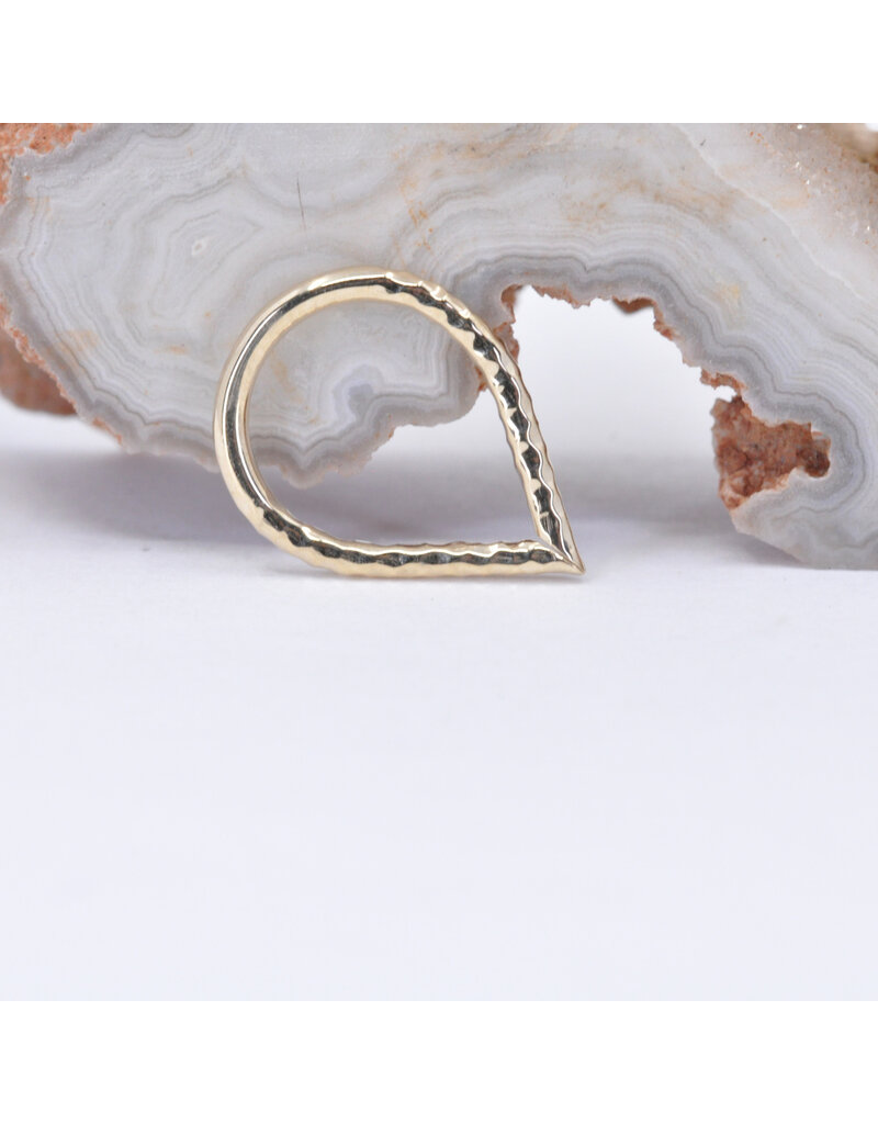 BVLA Hammered Teardrop in 14k Gold 16g 5/16" x 7/16" Seam Rings by BVLA