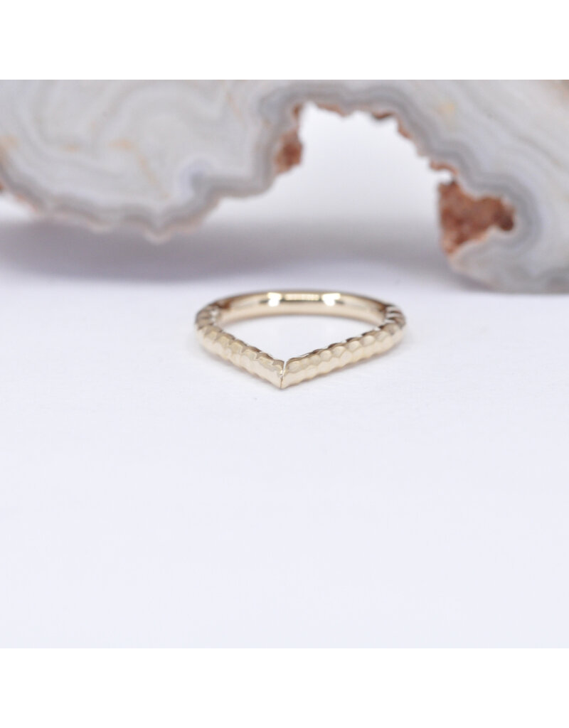 BVLA Hammered Teardrop in 14k Gold 16g 5/16" x 7/16" Seam Rings by BVLA