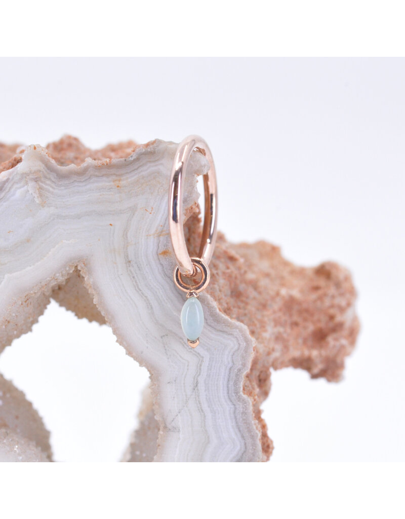 BVLA 3x1.5mm Marquise V Prong with Chrysoprase Cabochon Charms in 14k Rose Gold by BVLA