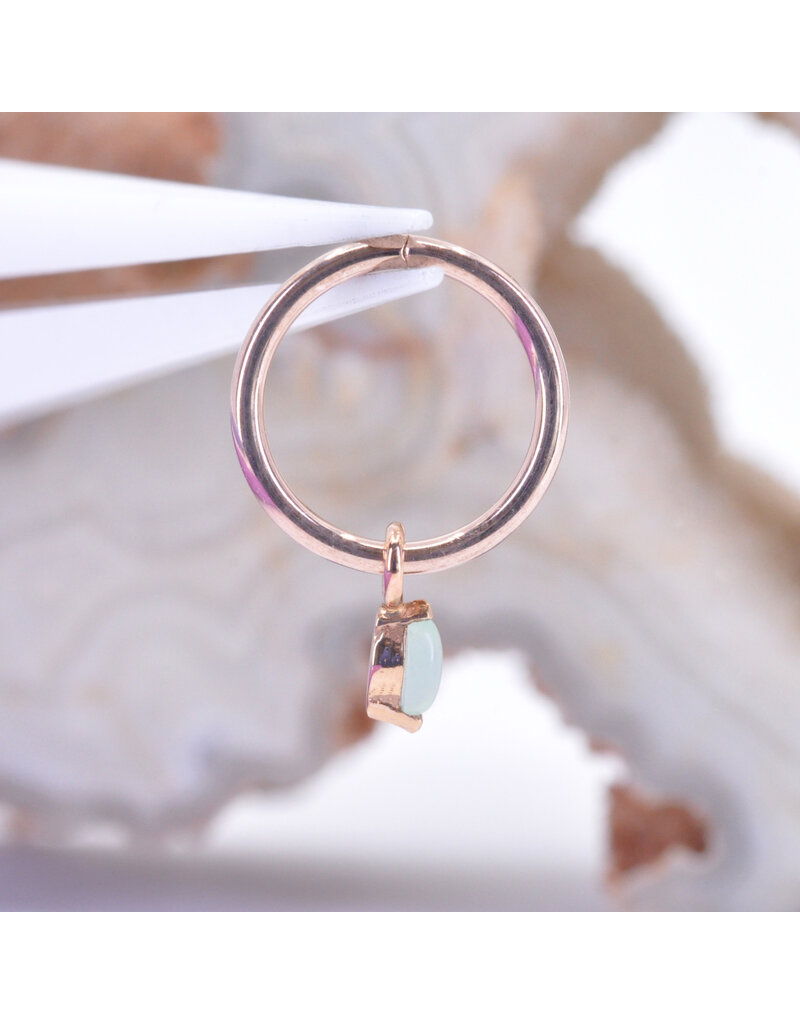 BVLA 3x1.5mm Marquise V Prong with Chrysoprase Cabochon Charms in 14k Rose Gold by BVLA