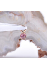 BVLA 2mm Bezel Charm with Rhodolite Garnet Cabochon in 14k Rose Gold by BVLA