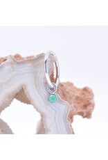 BVLA 2mm Bezel Charm with Faceted Chrysoprase in 14k White Gold by BVLA