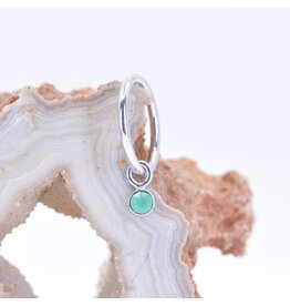 BVLA 2mm Chrysoprase Bezel Charm White Gold by BVLA