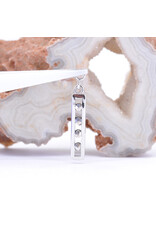 BVLA Bar Four Charm with Marcasite  in 14k White Gold by BVLA