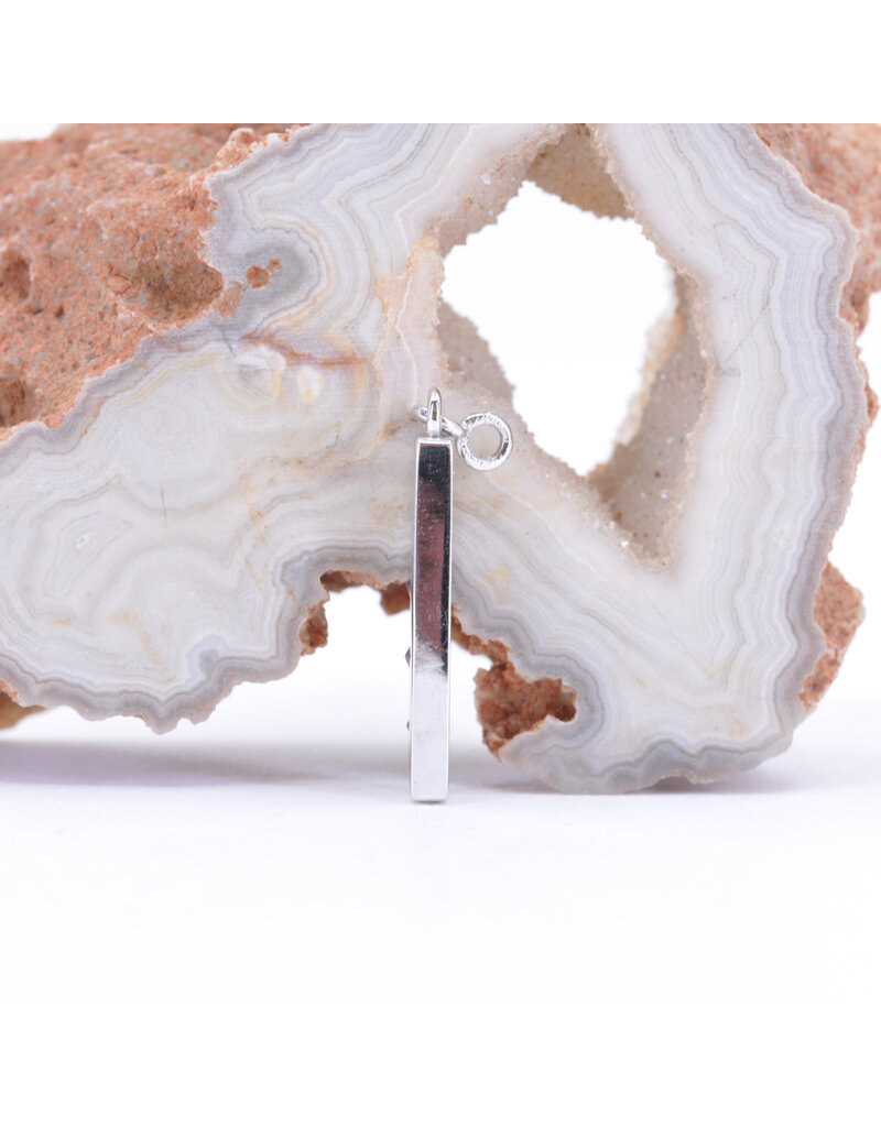 BVLA Bar Four Charm with Marcasite  in 14k White Gold by BVLA