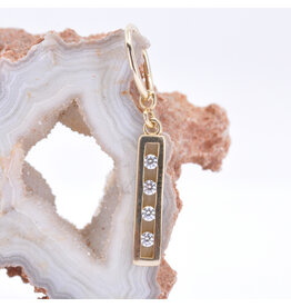 BVLA Bar Four Charm CZ 14k Yellow Gold by BVLA