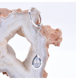 BVLA 5x3mm Moonstone Teardrop Bezel Charm White Gold by BVLA
