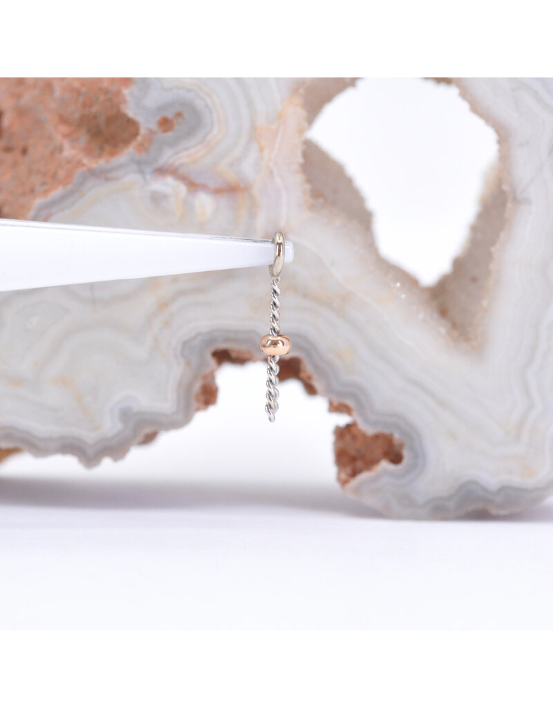 BVLA Avona Single Charms in 14k White Gold with Rose Gold Beads by BVLA