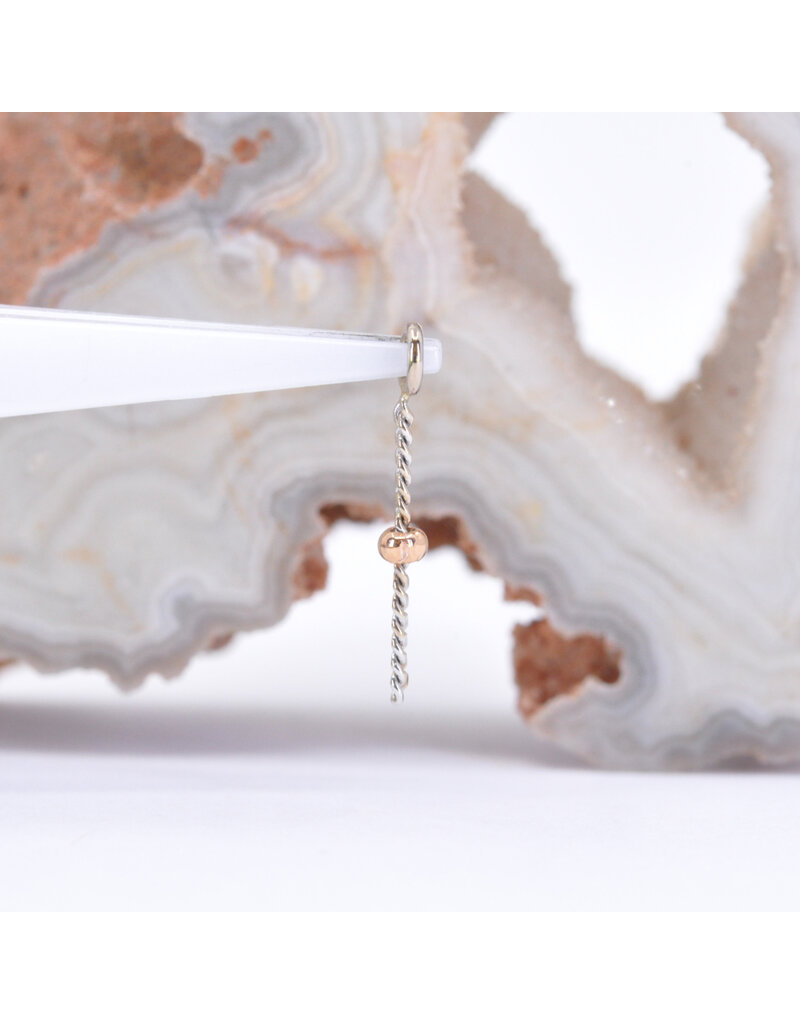 BVLA Avona Single Charms in 14k White Gold with Rose Gold Beads by BVLA