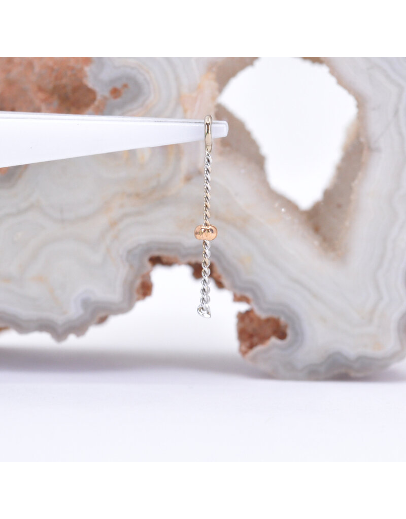 BVLA Avona Single Charms in 14k White Gold with Rose Gold Beads by BVLA