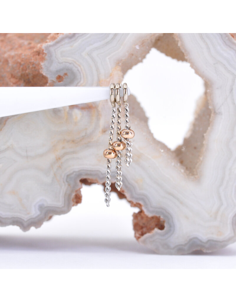 BVLA Avona Single Charms in 14k White Gold with Rose Gold Beads by BVLA