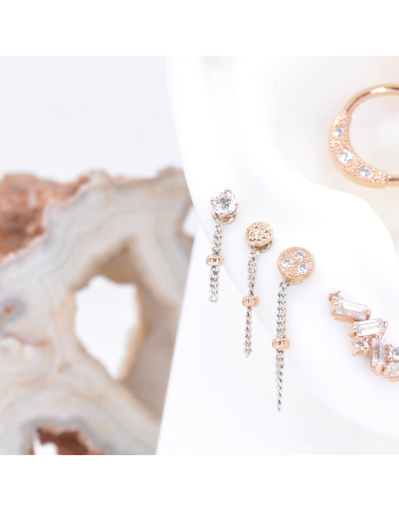 BVLA Avona Single Charms in 14k White Gold with Rose Gold Beads by BVLA