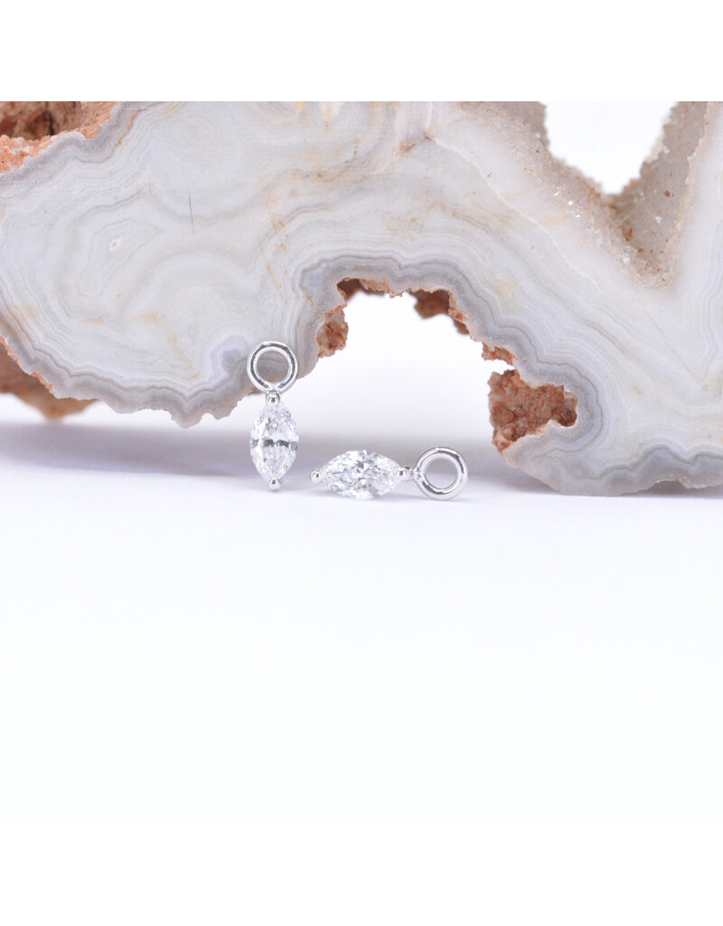 BVLA Marquise V Prong Charms with Genuine VS Diamond in 14k Gold by BVLA