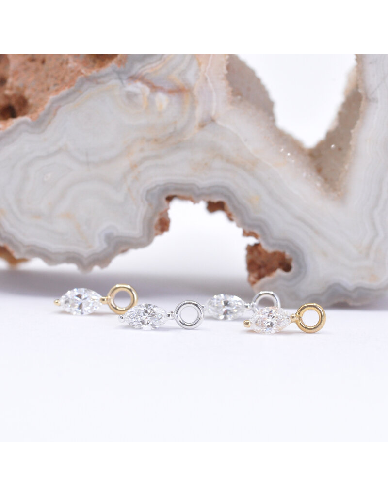 BVLA Marquise V Prong Charms with Genuine VS Diamond in 14k Gold by BVLA