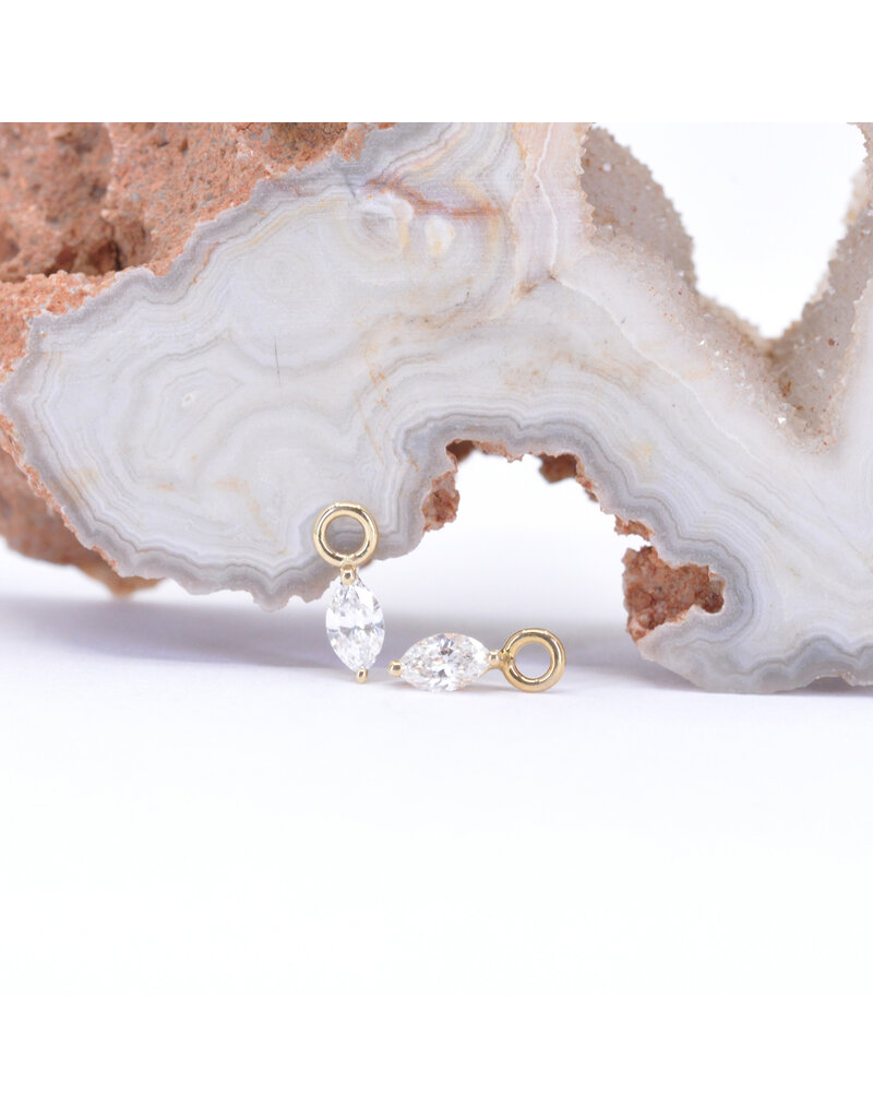 BVLA Marquise V Prong Charms with Genuine VS Diamond in 14k Gold by BVLA