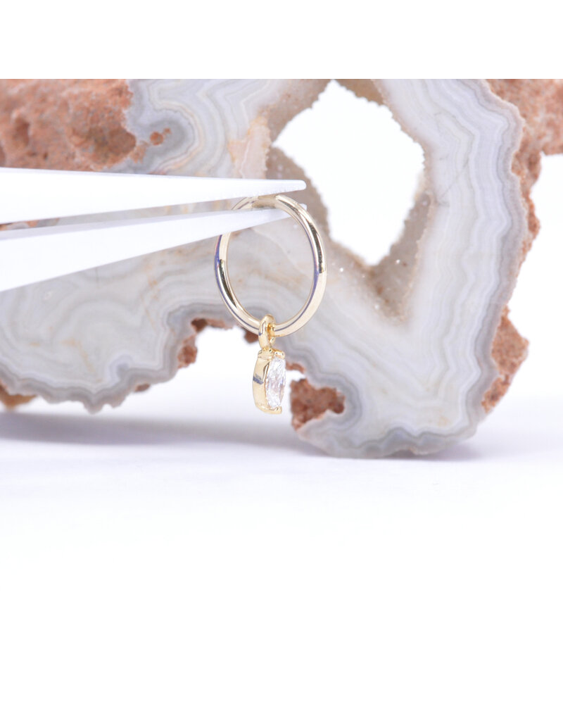 BVLA Marquise V Prong Charms with Genuine VS Diamond in 14k Gold by BVLA