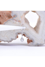 BVLA Comet 2mm Bezel Charm on 6mm Diamond Cut Bead Chain with CZ in 14k Gold by BVLA