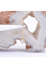 BVLA 2.5mm Bezel Dangle Charm on 6mm Delicate Chain with CZ in 14k Gold by BVLA