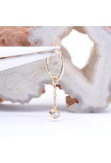 BVLA 2.5mm Bezel Dangle Charm on 6mm Delicate Chain with CZ in 14k Gold by BVLA