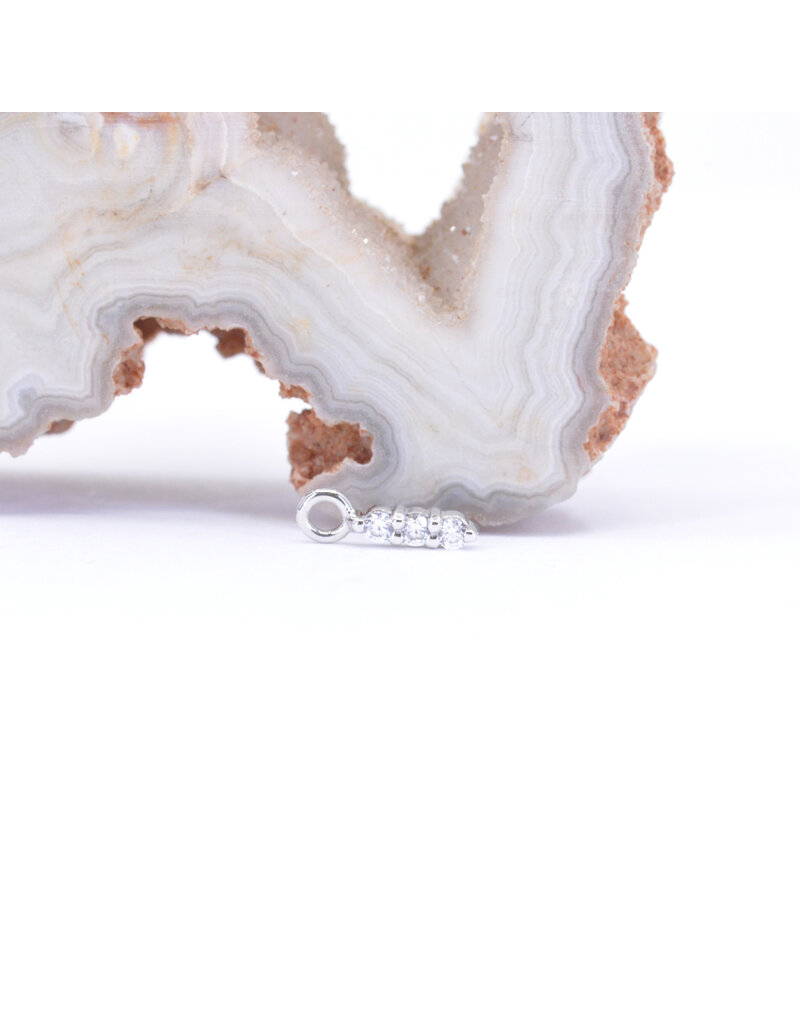 BVLA Linear Tri Prong Charms with CZ in 14k Gold by BVLA