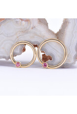 BVLA 16g Fixed Bezel Seam Rings with 2mm Padparadscha Sapphire in 14k Yellow Gold by BVLA!