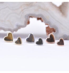 BVLA Flat Heart 14k Gold Threadless Ends