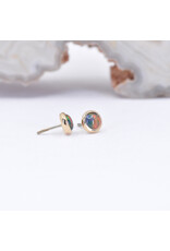 BVLA 3mm Cup with Gilson Black Opal in 14k Yellow Gold Threadless Ends