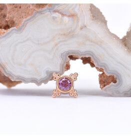 BVLA Mini Kandy Rhodolite Rose Gold 16g Threaded Ends