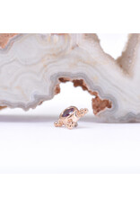 BVLA 6mm Mini Kandy with Rhodolite Garnet in 14k Rose Gold 16g Threaded Ends by BVLA!
