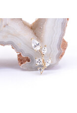 BVLA Left Facing Jasmine with CZ in 14k Yellow Gold 16g Threaded End by BVLA!