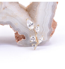 BVLA Jasmine CZ Yellow Gold 16g Threaded End