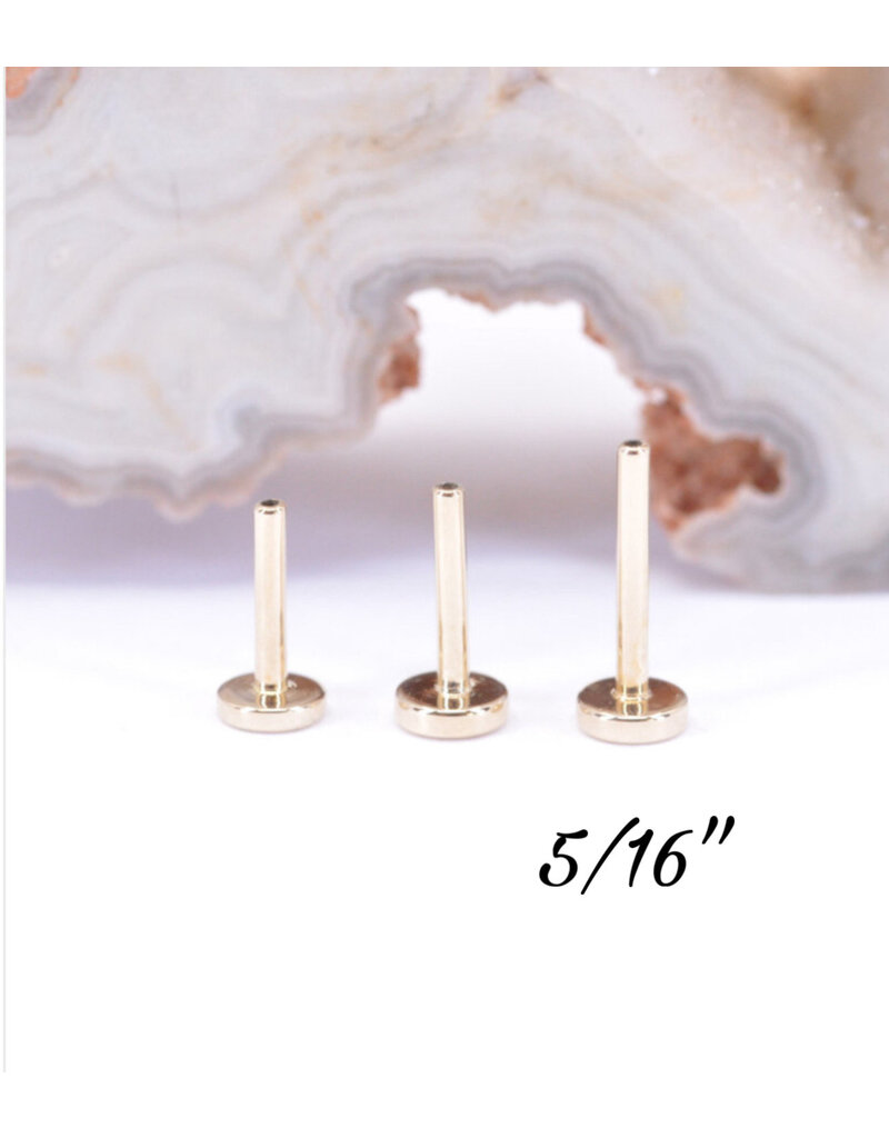 BVLA 18g 14k Yellow Gold Threadless Flat Back Posts by BVLA!