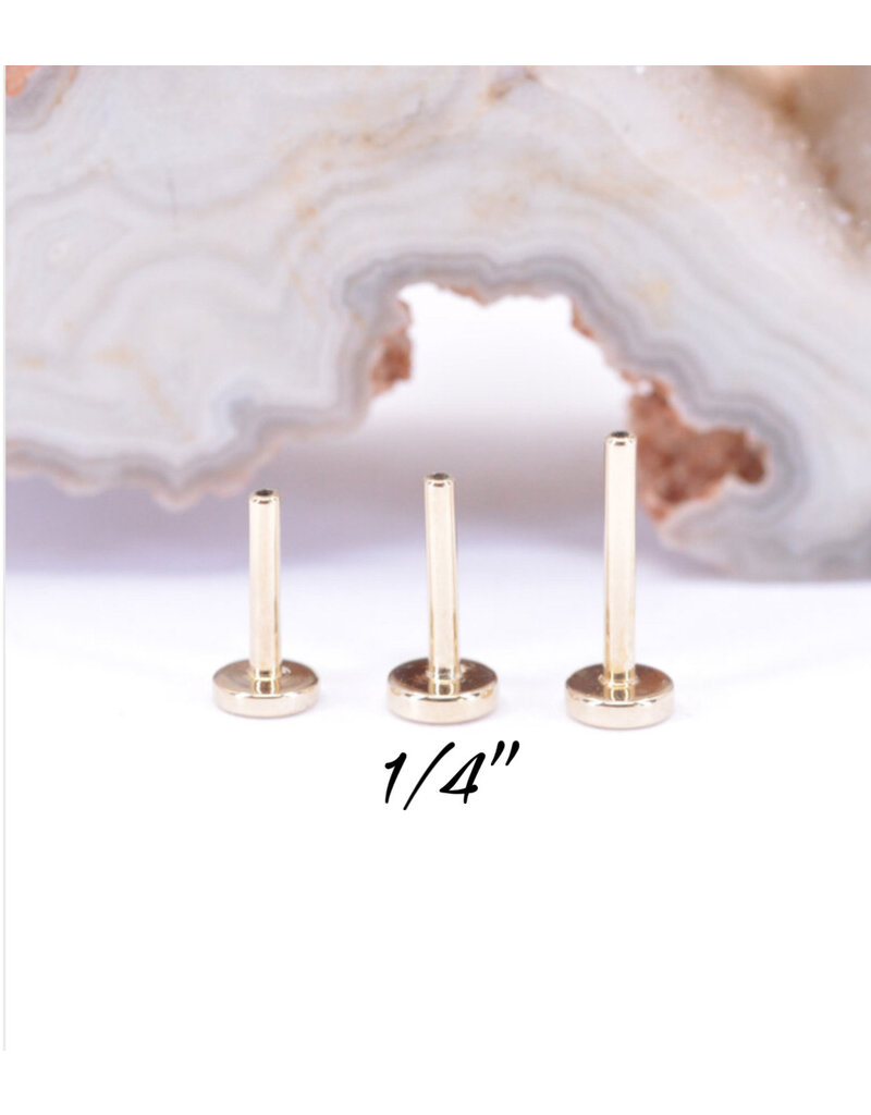 BVLA 18g 14k Yellow Gold Threadless Flat Back Posts by BVLA!