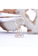 BVLA 2.5mm Bezel Dangle Charm on 6mm Delicate Chain with CZ in 14k Gold by BVLA
