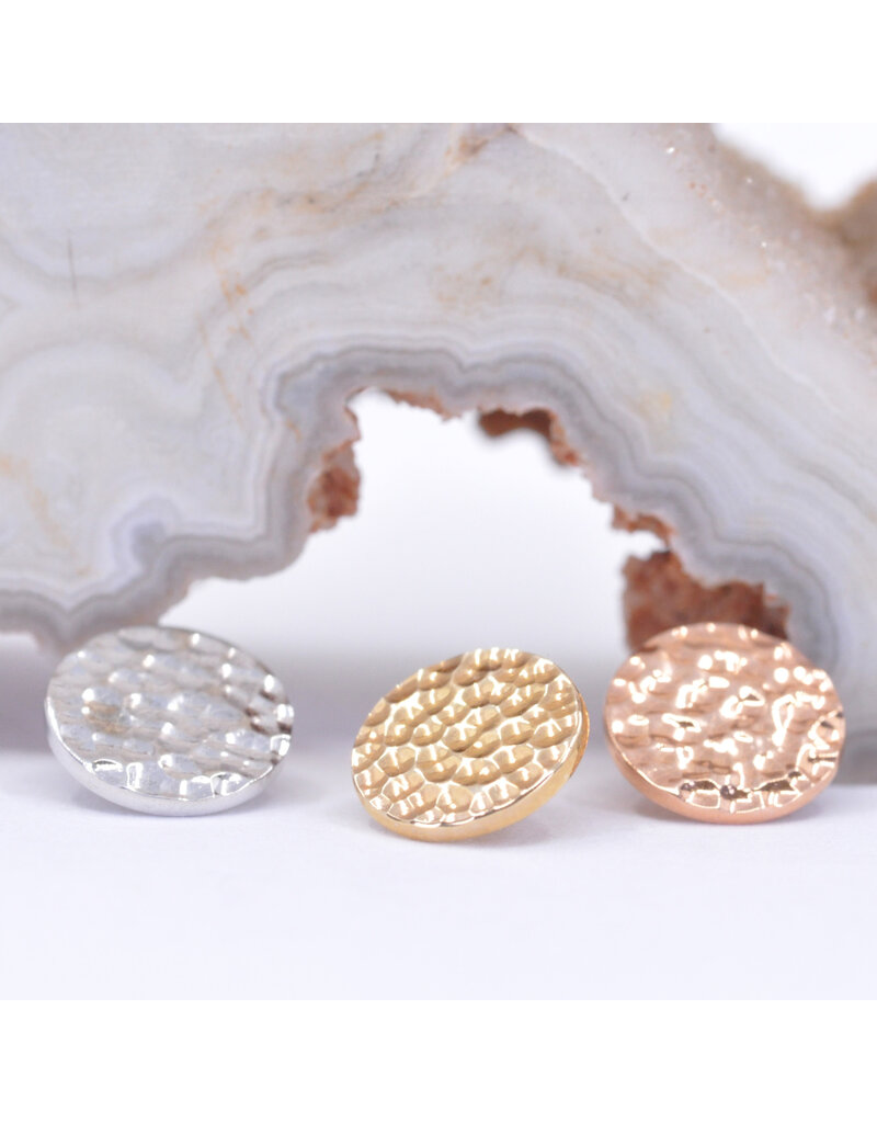 BVLA 6mm Hammered Disc 14k Gold 16g Threaded Ends by BVLA!