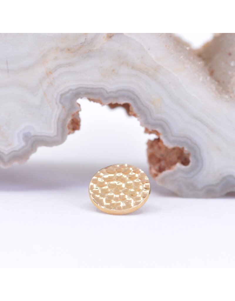 BVLA 6mm Hammered Disc 14k Gold 16g Threaded Ends by BVLA!