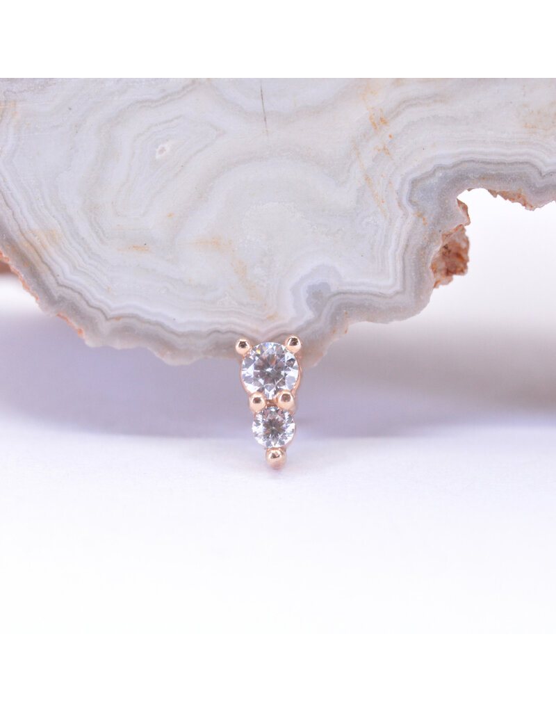 BVLA Jeanie 2 with CZ in 14k Gold Threadless Ends by BVLA!