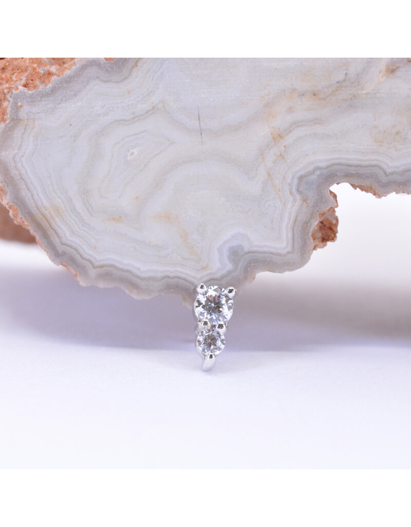 BVLA Jeanie 2 with CZ in 14k Gold Threadless Ends by BVLA!