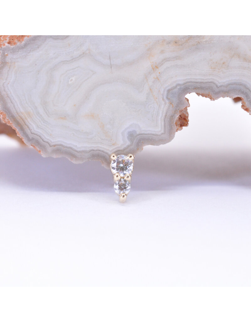 BVLA Jeanie 2 with CZ in 14k Gold Threadless Ends by BVLA!
