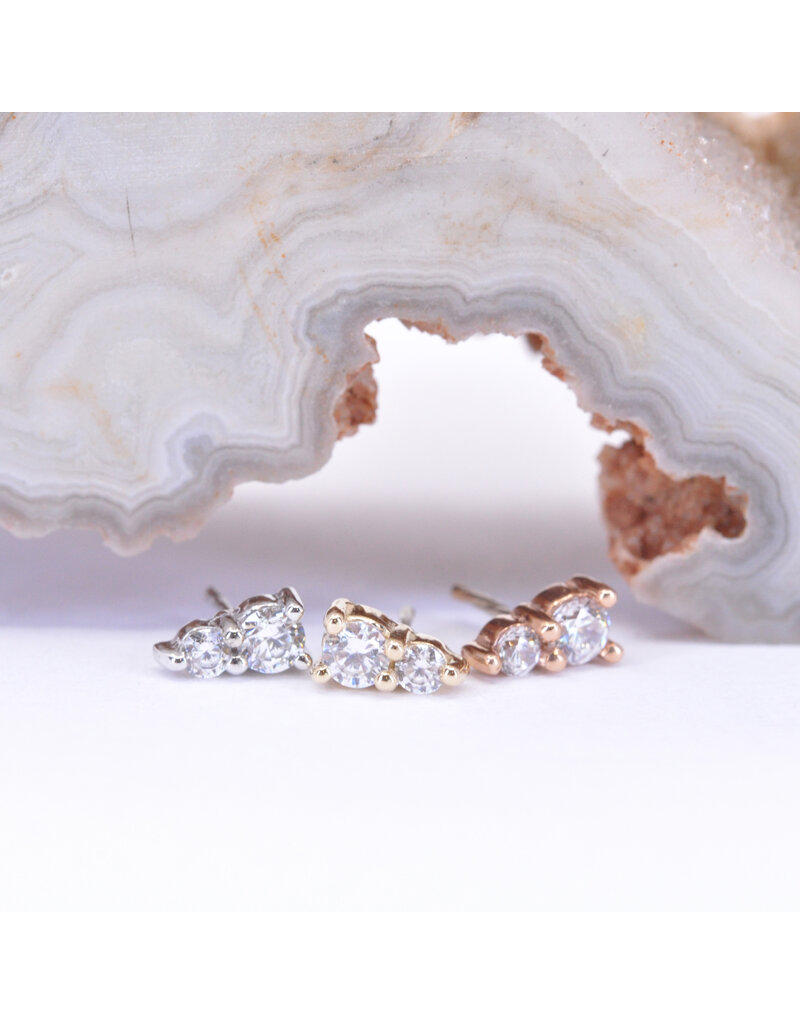 BVLA Jeanie 2 with CZ in 14k Gold Threadless Ends by BVLA!