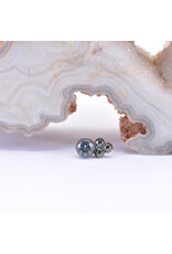 BVLA 2.5mm Beaded Bezel with Polar Sapphire in Rhodium Plated 14k Gold Threadless End by BVLA!