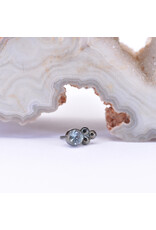 BVLA 2.5mm Beaded Bezel with Polar Sapphire in Rhodium Plated 14k Gold Threadless End by BVLA!