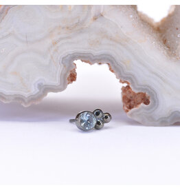 BVLA Beaded Bezel Polar Sapphire Rhodium Threadless End